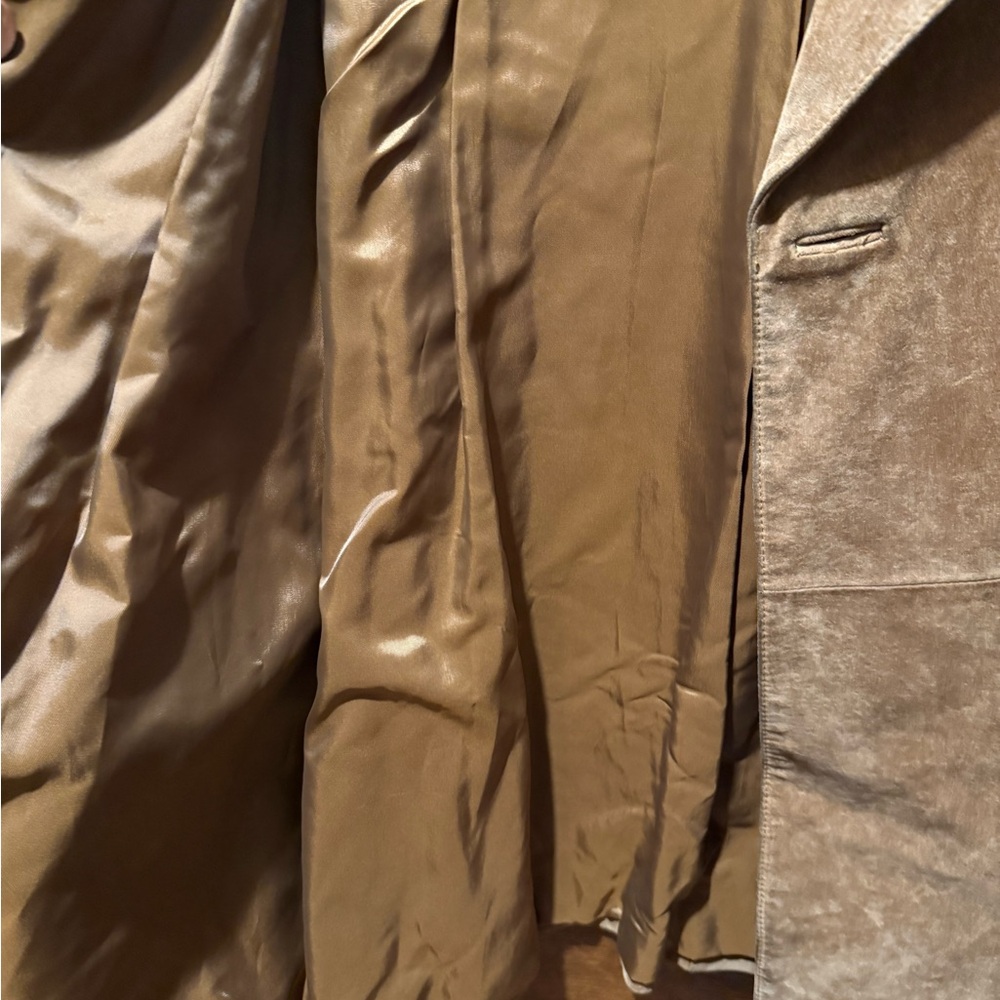 Lord & Taylor Suede Trench Coat in Camel - Picture 4 of 7
